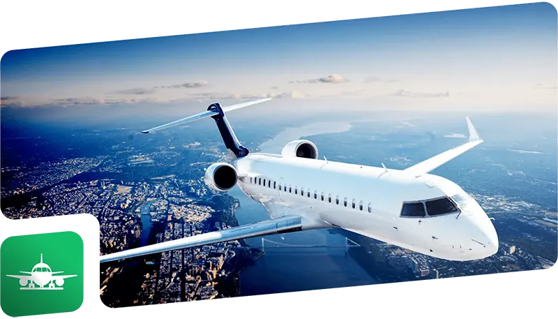 Avión de color blanco en pleno vuelo